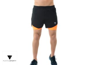 Short Calza Negro/Naranja