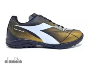 Botines futbol 5 diadora negro/dorado
