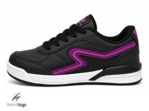 Zapatillas urbanas de ecocuero negro/rosa
