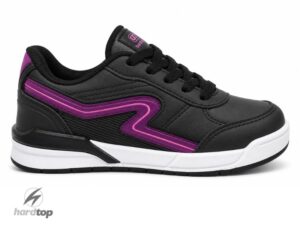 Zapatillas urbanas de ecocuero negro/rosa