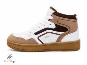 Bota urbana de ecocuero blanca/beige