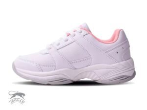 Zapatilla deportiva de ecocuero blanco/rosa