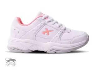 Zapatilla deportiva de ecocuero blanco/rosa