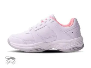 Zapatilla deportiva de ecocuero blanca/rosa jaguar