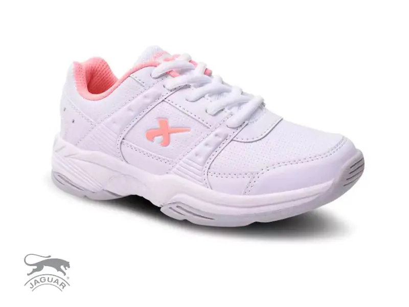 Zapatilla deportiva de ecocuero blanca/rosa jaguar - Imagen 5