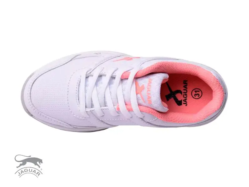 Zapatilla deportiva de ecocuero blanca/rosa jaguar - Imagen 4
