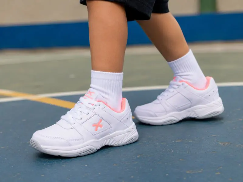 Zapatilla deportiva de ecocuero blanca/rosa jaguar - Imagen 3