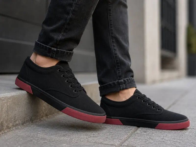 Zapatilla urbana de lona negra - Imagen 3