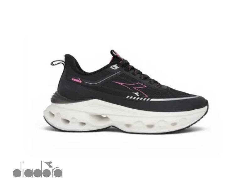 Zapatillas Deportivas Diadora Veloce en Negro y Rosa
