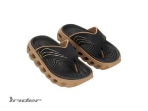 Ojota playera de goma eva rider negro/beige